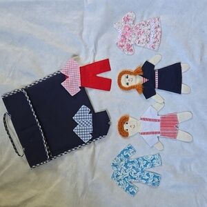 Vintage handmade cloth paper dolls